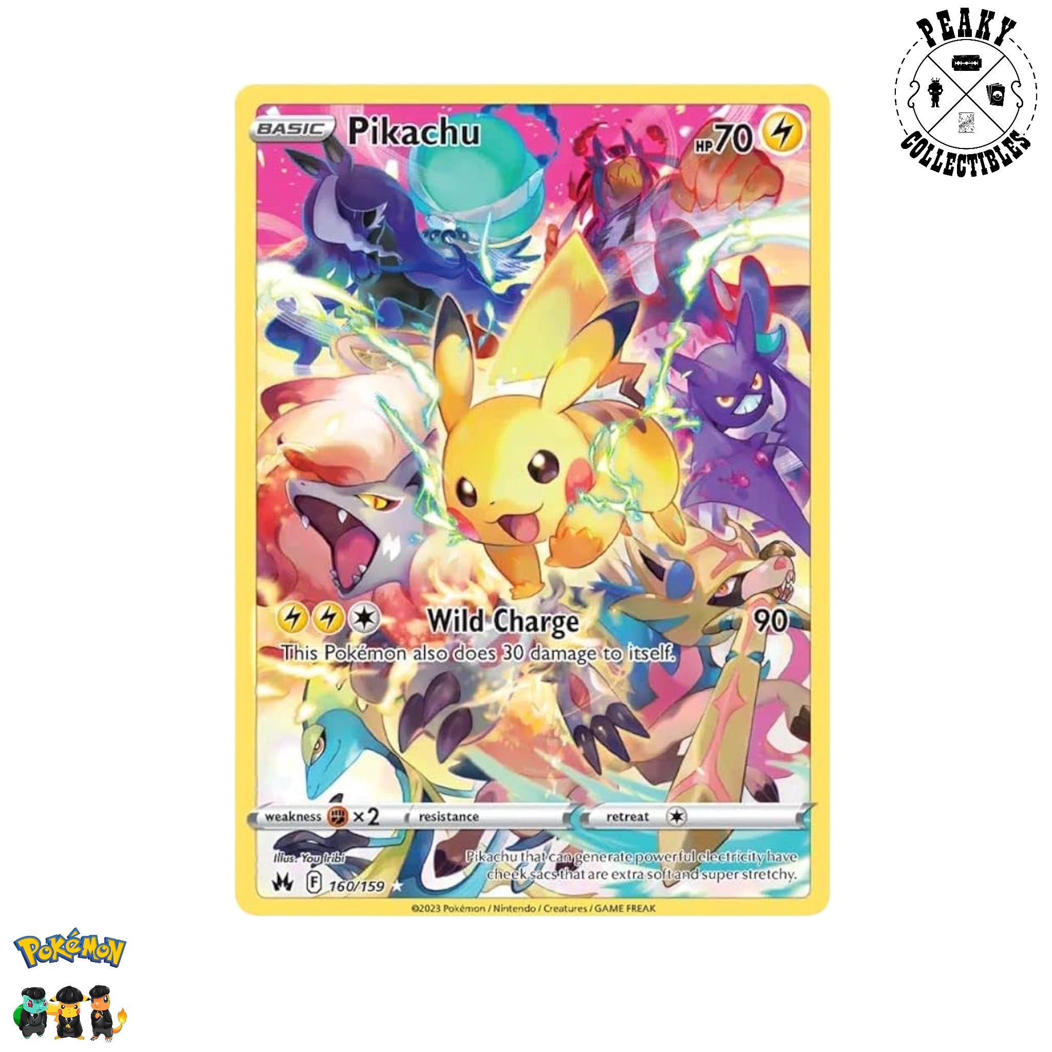 Pikachu : SWORD AND SHIELD - CROWN ZENITH 160/159 - Pokemon Single Card