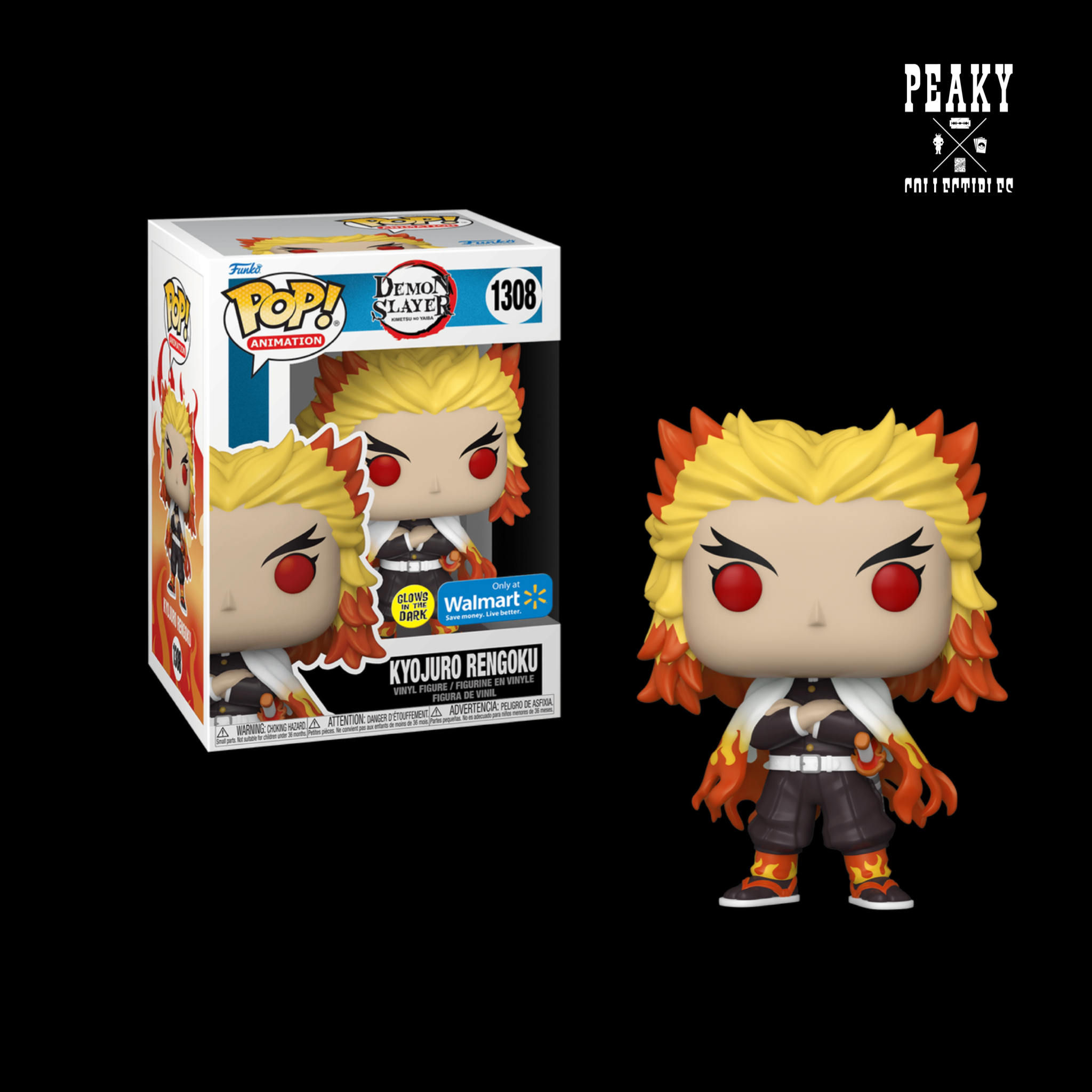 Rengoku Glow In The Dark #1308 Funko Pop! - Demon Slayer - Walmart Exclusive