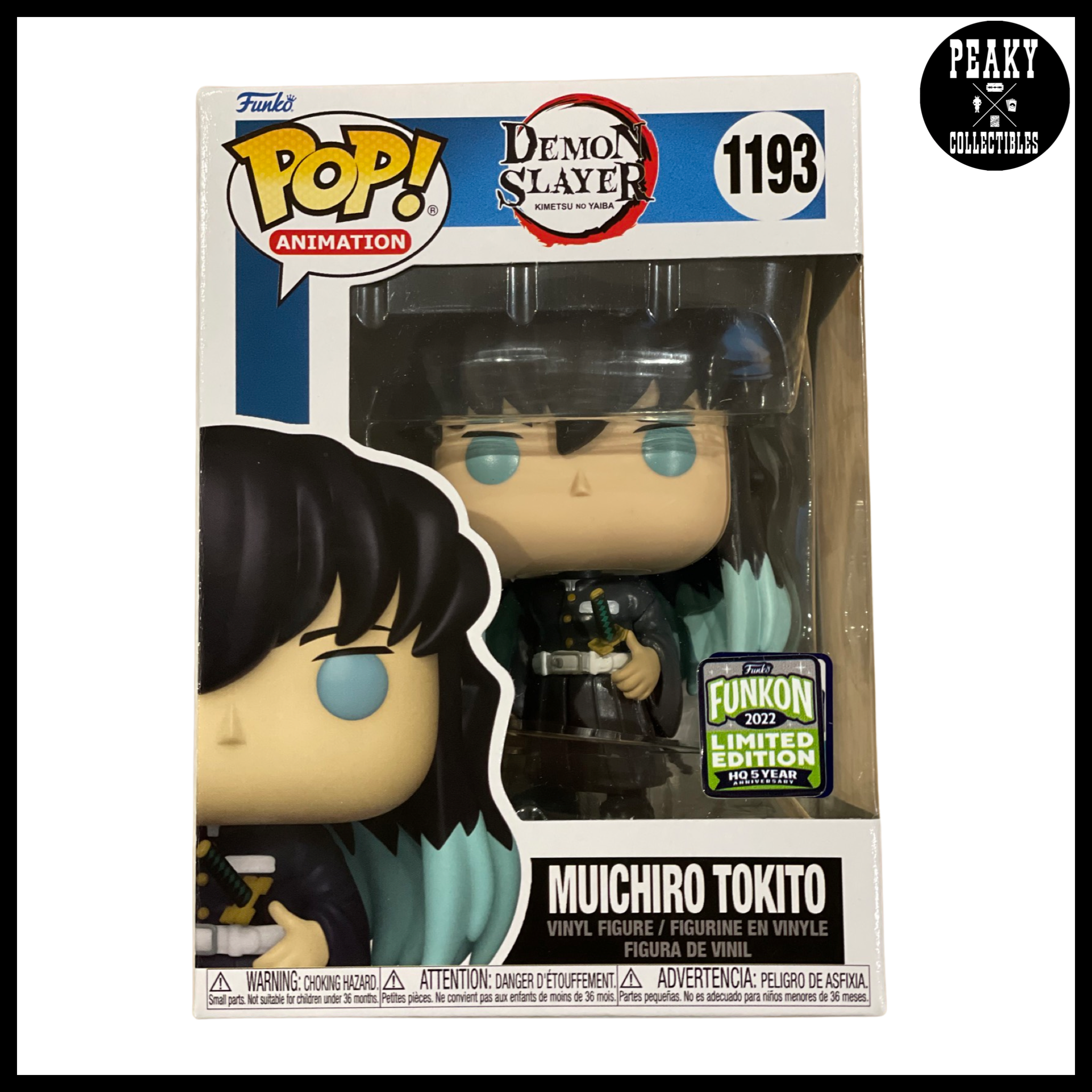 Muichiro Tokiro #1193 Funko Pop! – Demon Slayer – Funkon 2022 HQ 5 YEAR STICKER (Double Sticker)