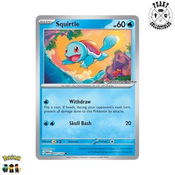 Squirtle 007/165 - Pokemon Center Stamped Promo - SEALED - English Single Card